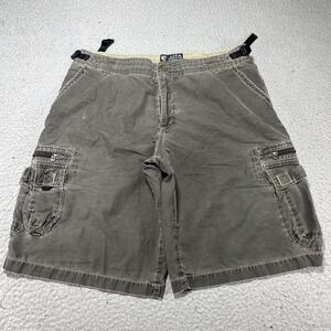Kuhl Shorts Mens XL Gray Canvas Cargo 12" Inseam Adjustable Waist Hiking Outdoor